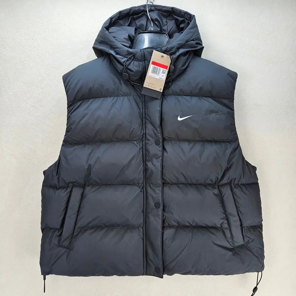 NIKE WOMEN'S LARGE SPORTSWEAR THERMA-FIT VEST HOODED BLACK NWT IH1007-010